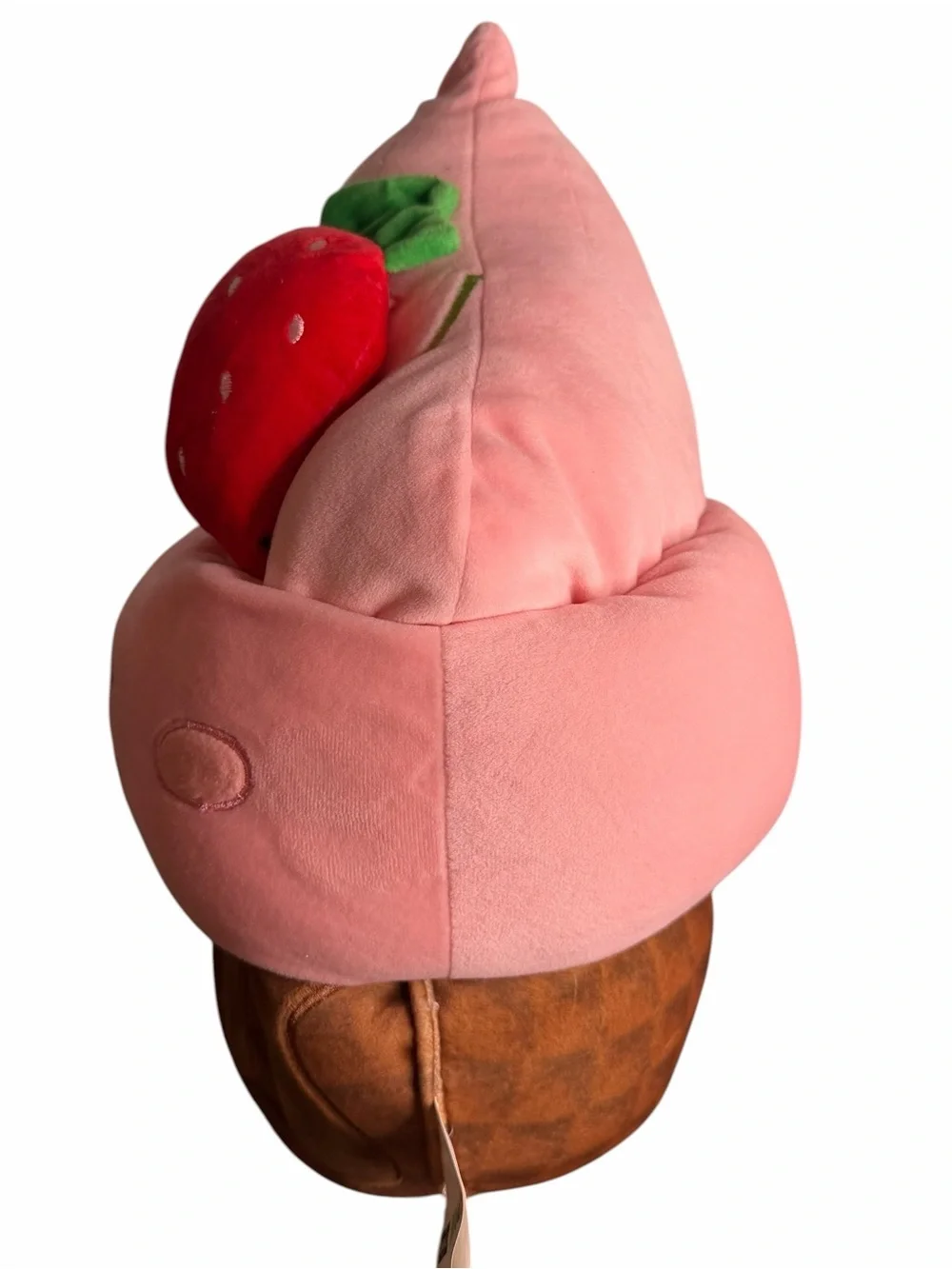 The Big One Kids Strawberry Ice Cream Cone Plush Throw Pillow 16”